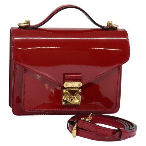 LOUIS VUITTON Vernis Monceau BB Hand Bag 2way Rose Andian M91579 LV Auth 121056 - Picture 1 of 16